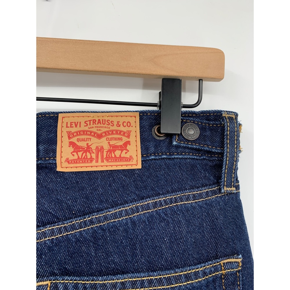Levis Cinch Baggy Jeans Women 28 Blue Wide Leg Dark Wash Cotton Denim Pants NEW - Picture 4 of 10